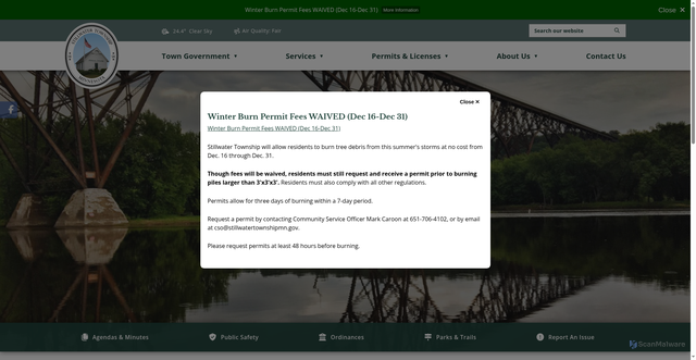 Security scan screenshot of https://stillwatertownshipmn.gov/