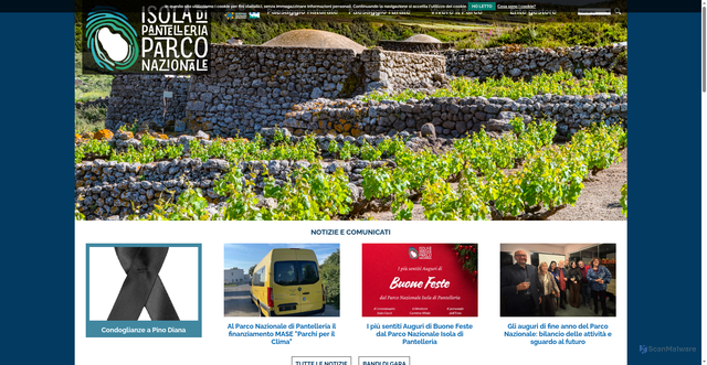 Security scan screenshot of https://www.parconazionalepantelleria.it/