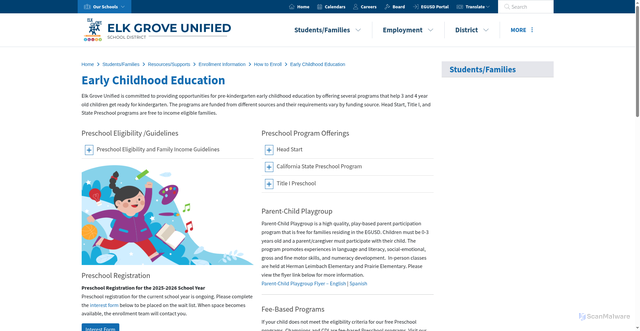 Security scan screenshot of https://www.egusd.net/__catapult_pages/89d6407f-aa8f-4aeb-9bb6-cd971b9df9e9/Early-Childhood-Education.html