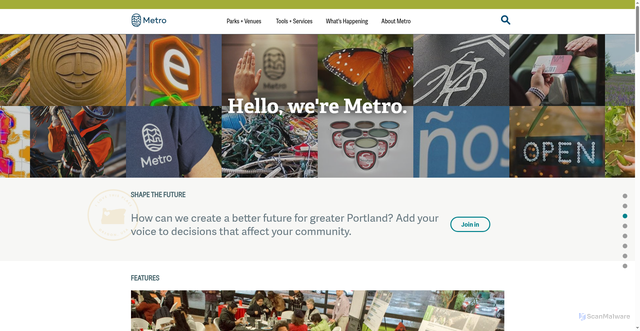 Security scan screenshot of https://www.oregonmetro.gov/