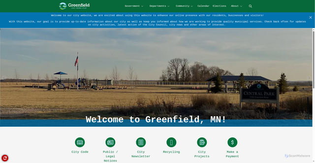 Security scan screenshot of https://greenfieldmn.gov/