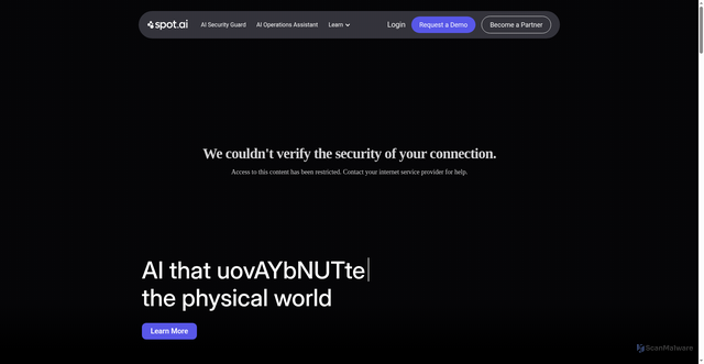 Security scan screenshot of https://spot.ai