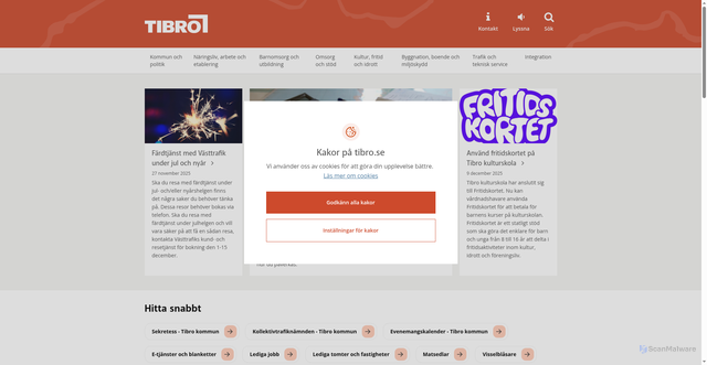 Security scan screenshot of https://www.tibro.se/