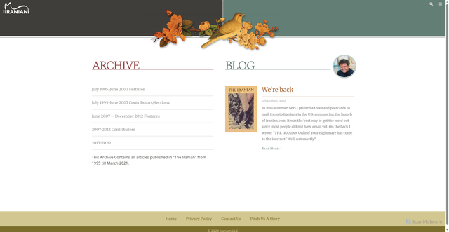 Security scan screenshot of https://iranian.com