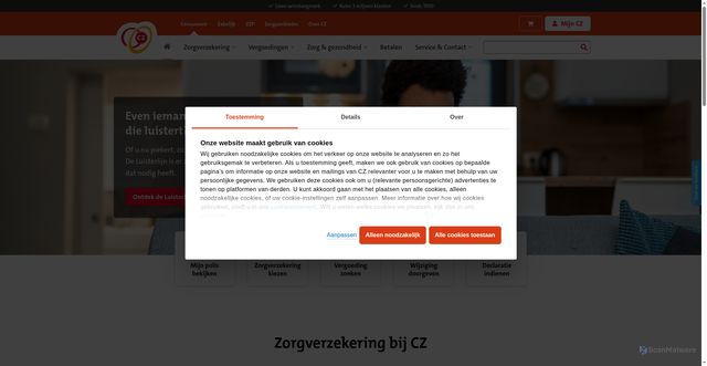 Security scan screenshot of https://www.cz.nl