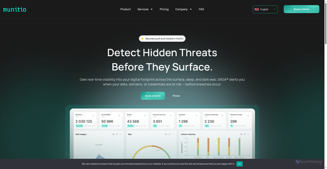 Security scan screenshot of https://www.munit.io/