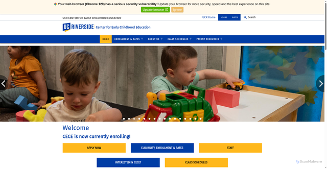 Security scan screenshot of https://cece.ucr.edu/