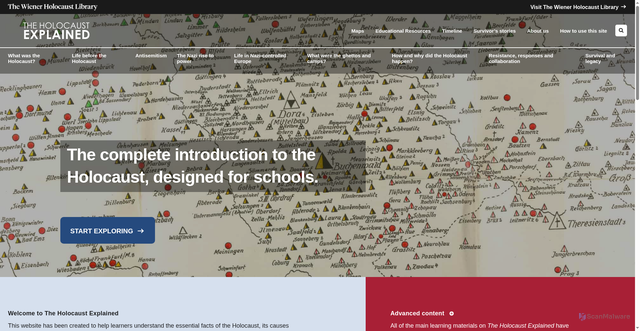 Security scan screenshot of https://theholocaustexplained.org