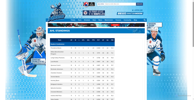 Security scan screenshot of https://www.moosehockey.com/stats/standings/