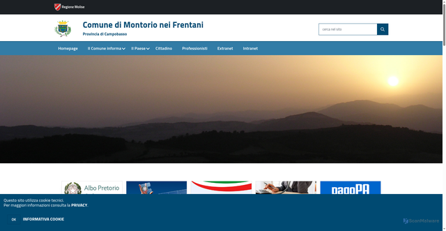 Security scan screenshot of https://www.comune.montorioneifrentani.cb.it/hh/index.php