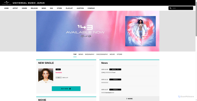 Security scan screenshot of https://www.universal-music.co.jp/katy-perry/