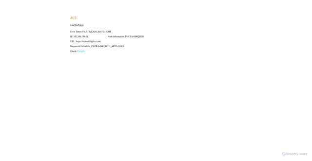 Security scan screenshot of https://videoali.dgsltx.com