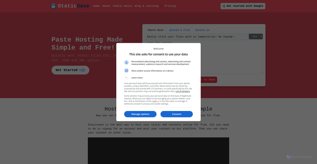 Security scan screenshot of https://staticsave.com