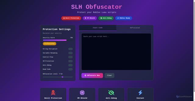 Security scan screenshot of https://yamsobfuscator-vdyv4k1y8s.edgeone.app/