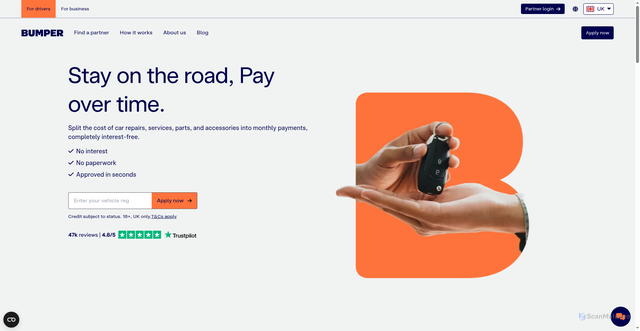 Security scan screenshot of https://www.bumper.co