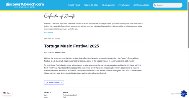 Security scan screenshot of https://discoverftlbeach.com/event/tortuga-music-festival-2025/
