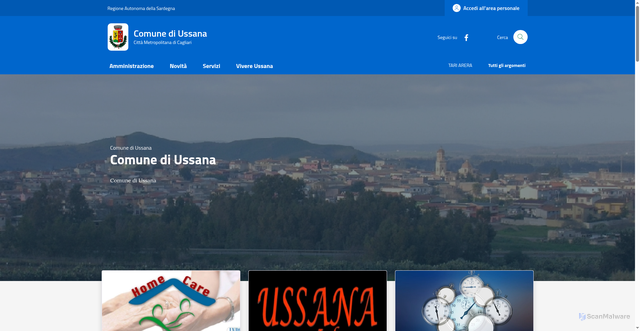 Security scan screenshot of https://www.comune.ussana.ca.it/