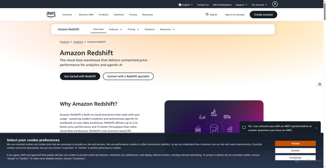 Security scan screenshot of https://redshift.us-east-2.amazonaws.com