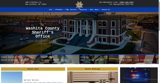 Security scan screenshot of https://washitaso.gov/