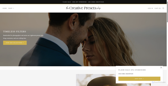 Security scan screenshot of https://creativepresets.com