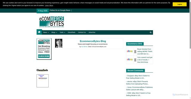 Security scan screenshot of https://www.ecommercebytes.com/C/blog/blog.pl?%2Fcomments%2F2026%2F8%2F1786235723.html=