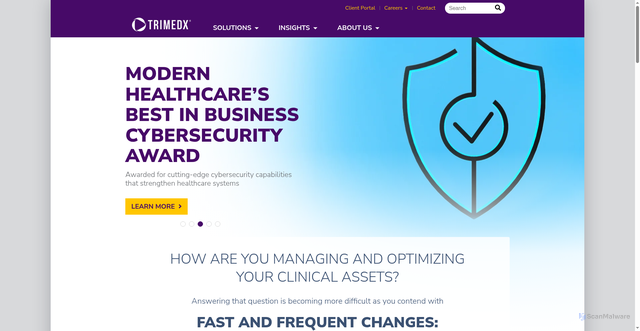 Security scan screenshot of https://trimedx.com
