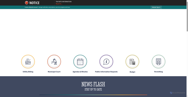 Security scan screenshot of https://www.stephenvilletx.gov