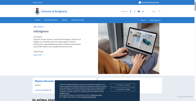 Security scan screenshot of https://www.comune.arzignano.vi.it
