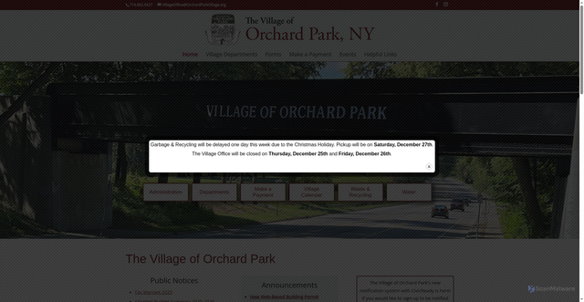 Security scan screenshot of https://orchardparkvillageny.gov/