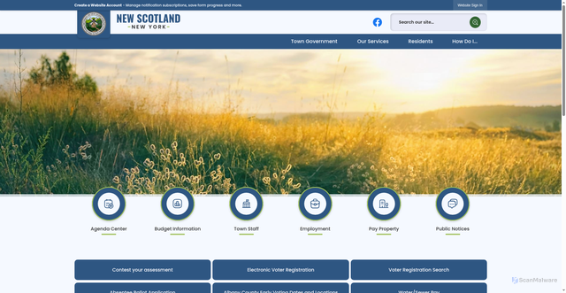 Security scan screenshot of https://townofnewscotland.gov/