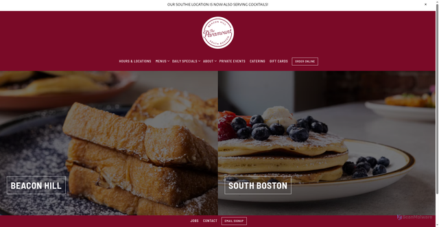 Security scan screenshot of https://www.paramountboston.com/