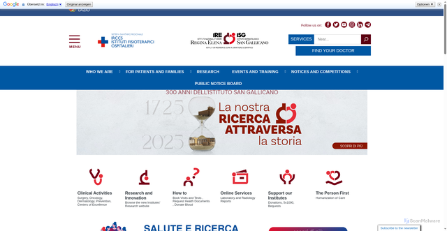 Security scan screenshot of https://www.ifo.it/