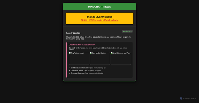 Security scan screenshot of https://minecraft-news-0bkibg8qix.edgeone.app/
