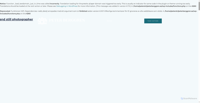 Security scan screenshot of https://peterberggren.se