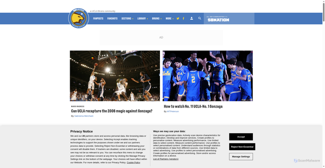 Security scan screenshot of https://www.bruinsnation.com/ucla_basketball