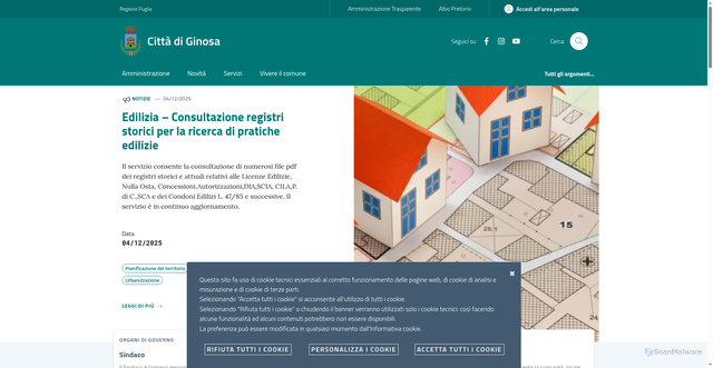 Security scan screenshot of https://www.comune.ginosa.ta.it/