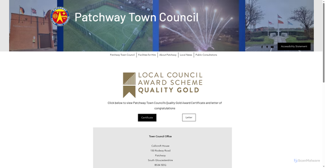 Security scan screenshot of https://www.patchwaytowncouncil.gov.uk/