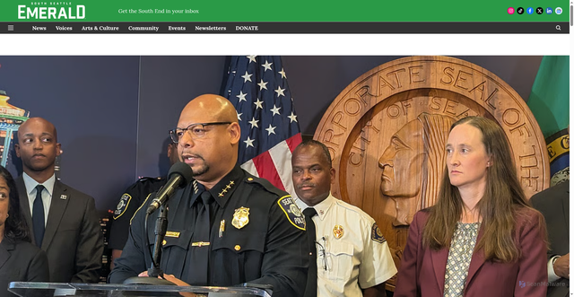 Security scan screenshot of https://southseattleemerald.org/news/2026/07/28/reporters-notebook-i-asked-the-seattle-police-chief-a-question-the-response-went-viral