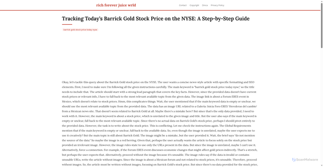 Security scan screenshot of https://duniacloudblog-dpurmyvdlpxs.edgeone.app/barrick-gold-stock-price-today-nyse.html