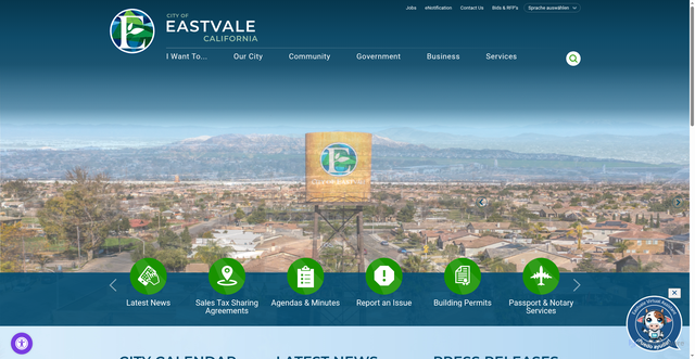 Security scan screenshot of https://www.eastvaleca.gov/