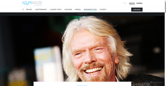 Security scan screenshot of https://www.azureazure.com/personalities/richard-branson/
