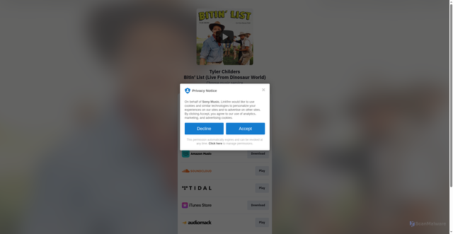 Security scan screenshot of https://tchilders.lnk.to/bitinlistlive