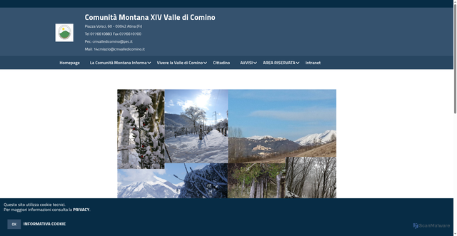 Security scan screenshot of https://www.cmvalledicomino.it