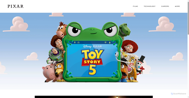 Security scan screenshot of https://pixar.com