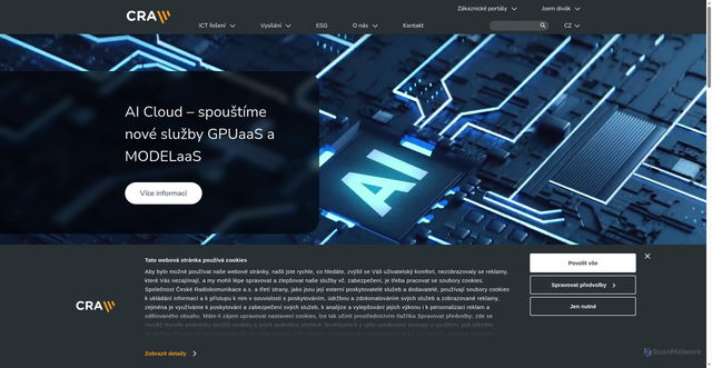Security scan screenshot of https://cra.cz