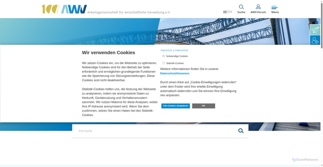 Security scan screenshot of http://www.awv-net.de