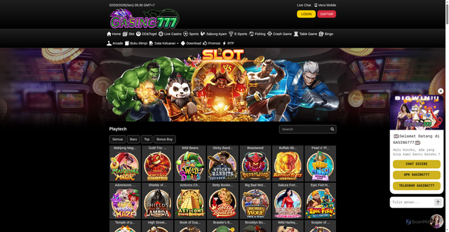 Security scan screenshot of https://ndx-gasing777pro.click/desktop/game/slot/playtech