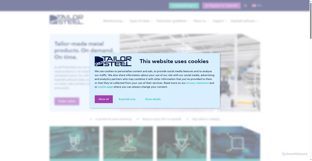 Security scan screenshot of https://247tailorsteel.se