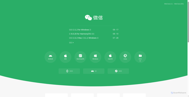 Security scan screenshot of https://sgsupport.wechat.com