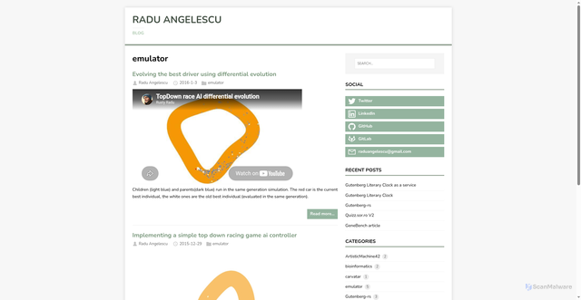 Security scan screenshot of https://hugo-raduangelescu.pages.dev/categories/emulator/